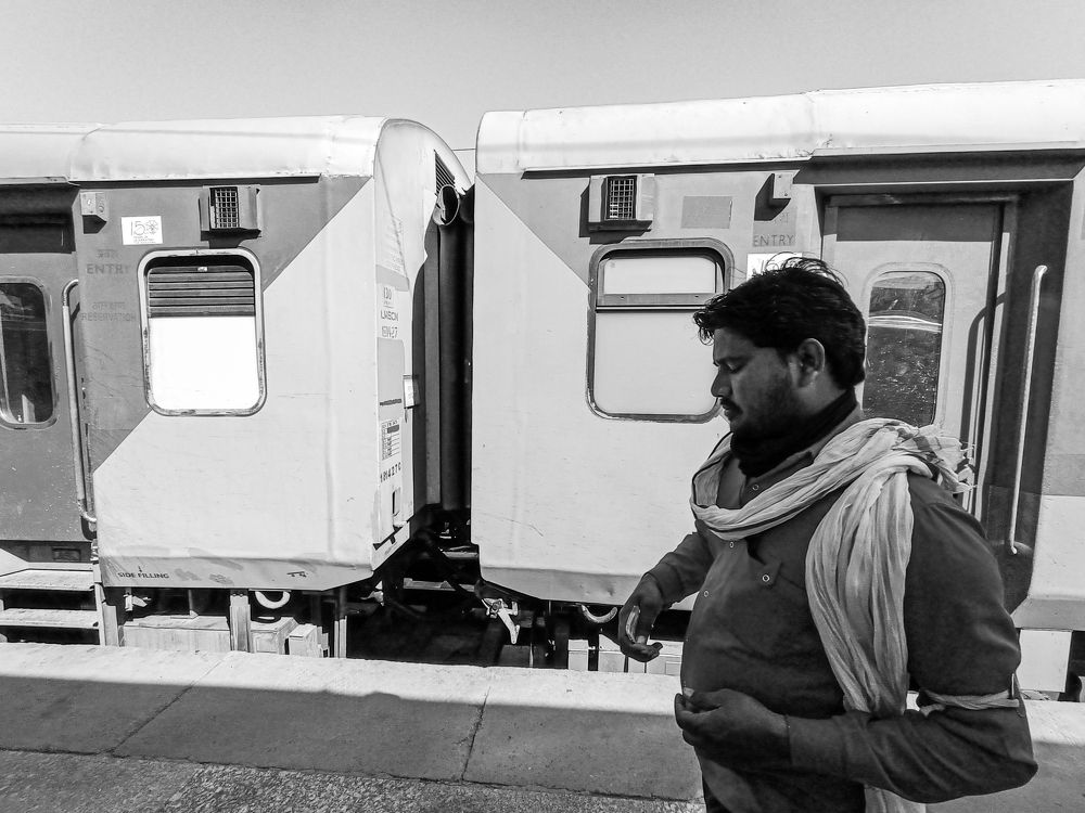 Coolie in the railway station