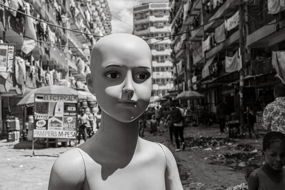 Half doll and half human.