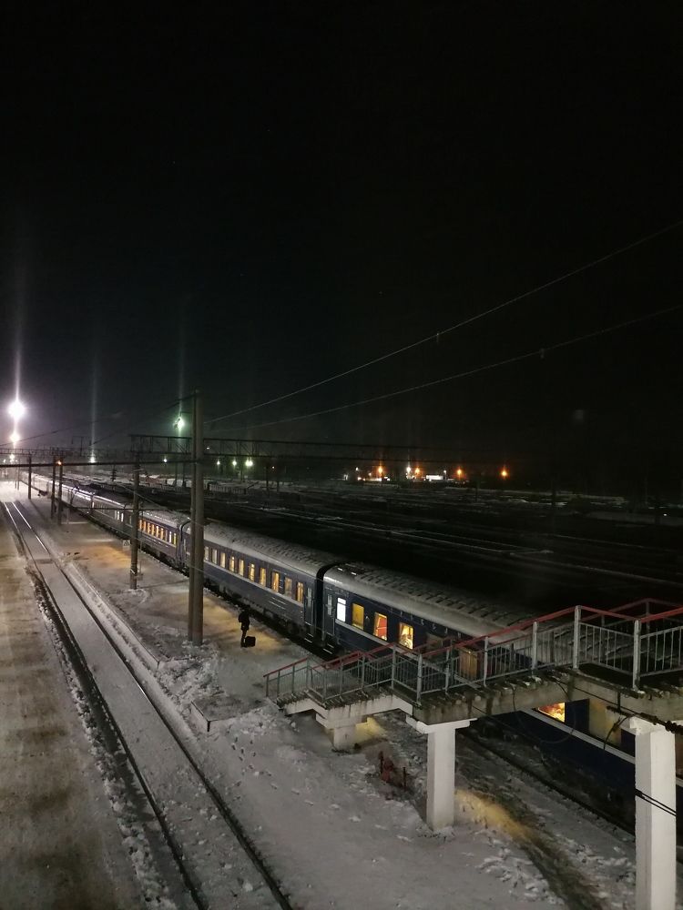 light pillar at the train station