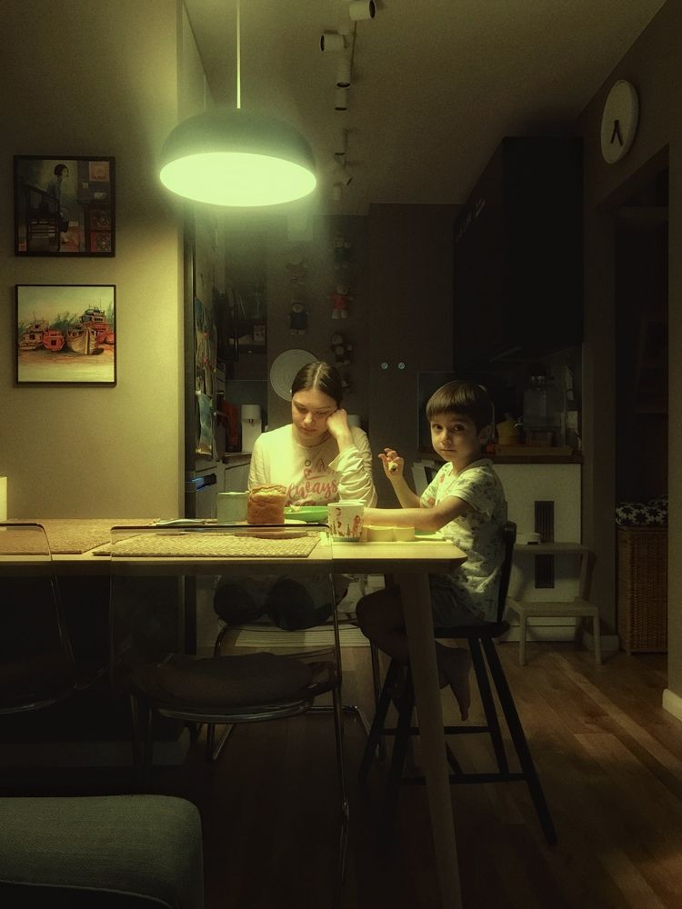 Tea with honey and cake