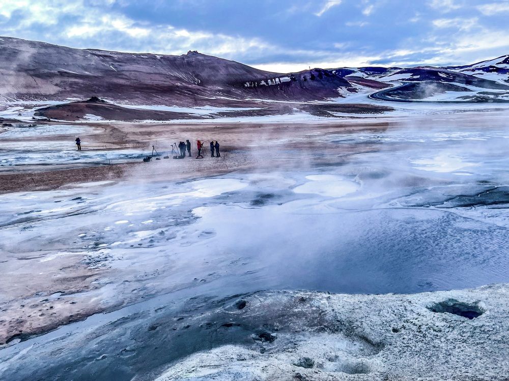 Hervir mudpot Hverarönd, Iceland.