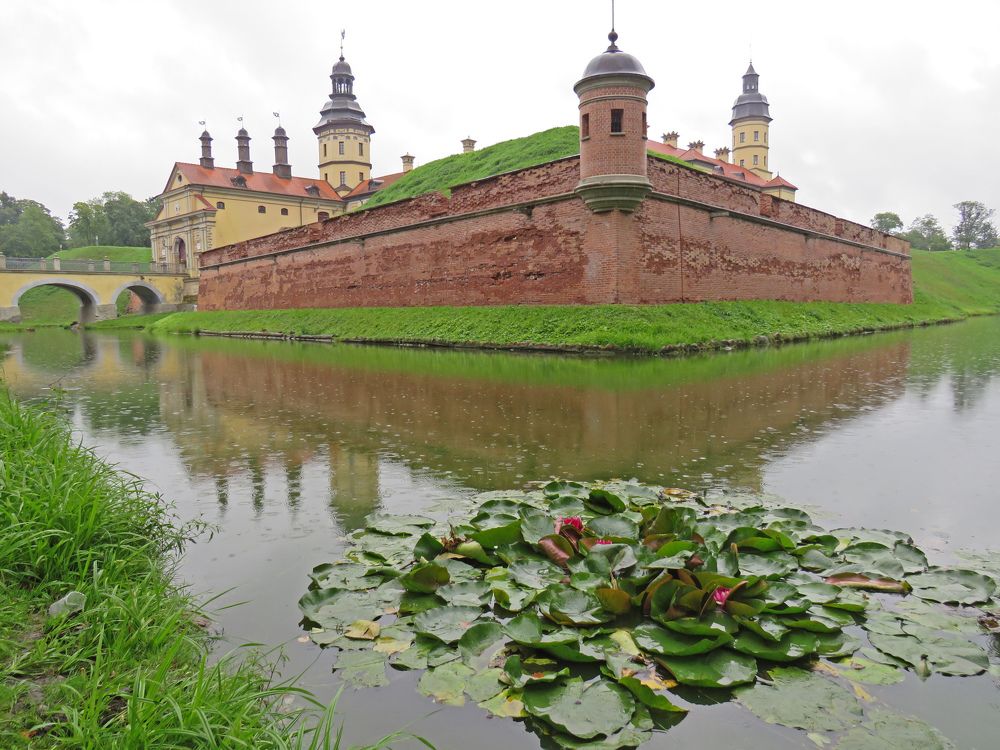 Nesvizh castle in the rain