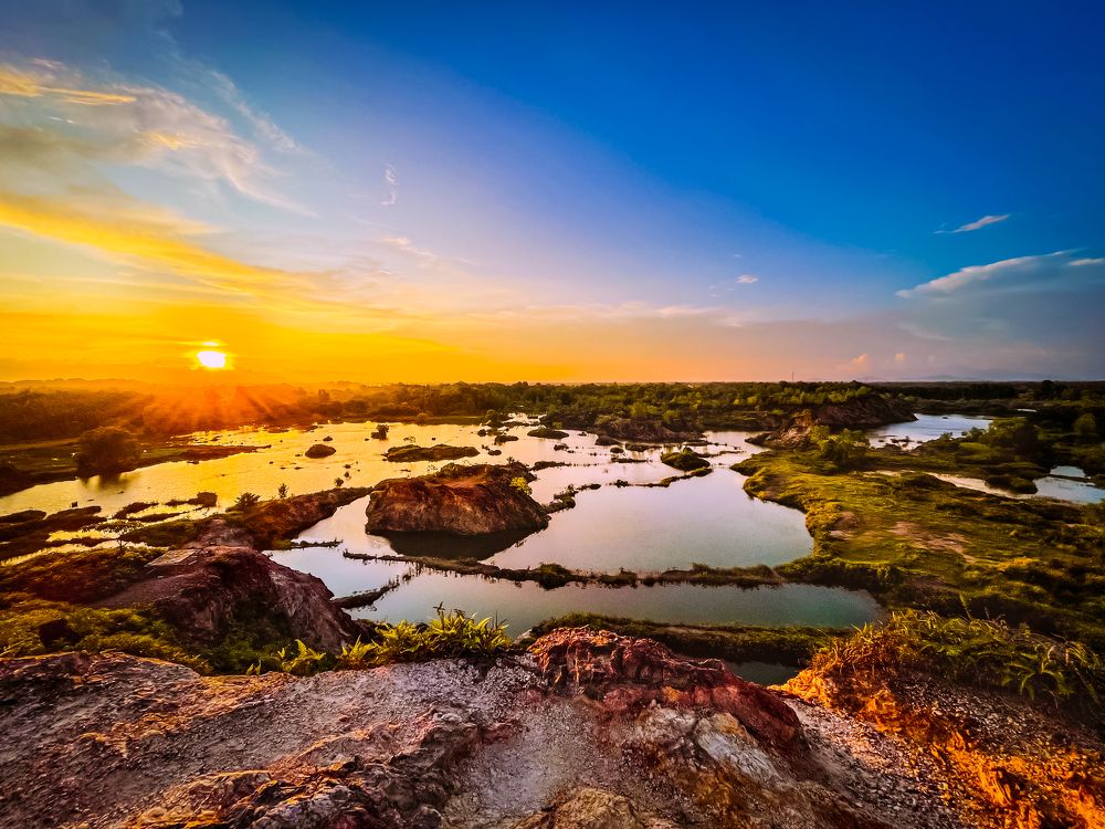 Sunset over the ex-mining ponds