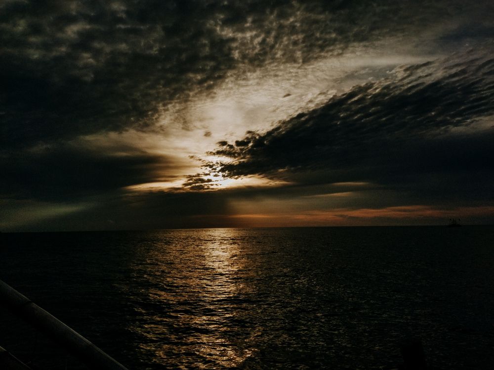 Sunset at the middle sea