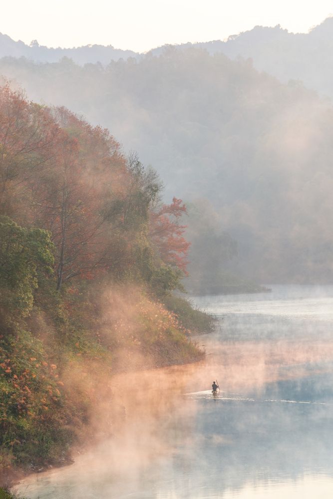 Ban Viet Lake in Cao Bang Province Vietnam in autumn