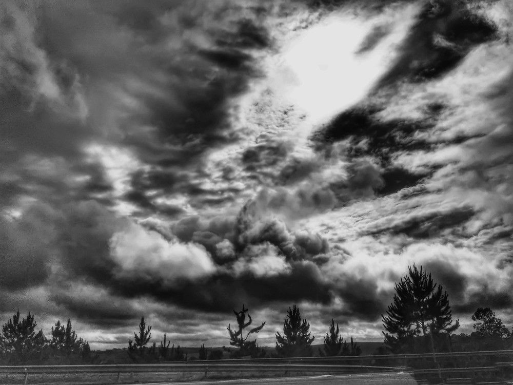 Clouds over the road