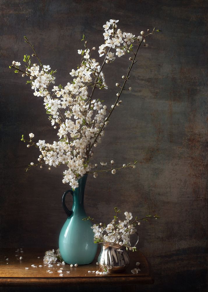 Still life with plum flowers