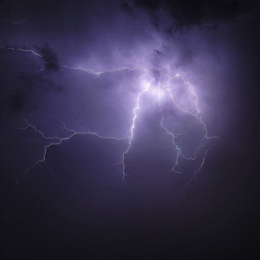 Lightning Bolt in a cloudy sky