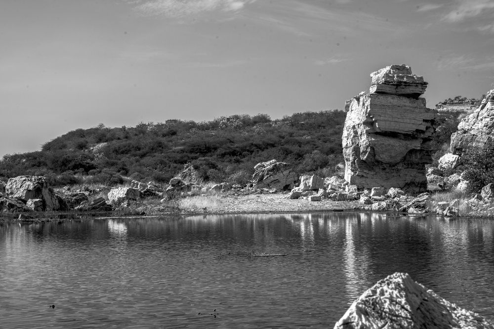 The rock, the water and the sky