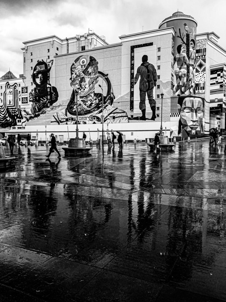 Чёрно-белое отражение.