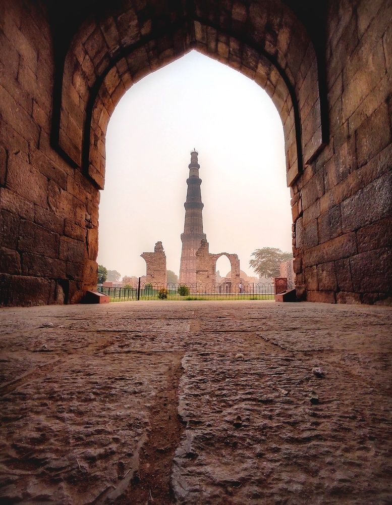 The Qutub Minar.