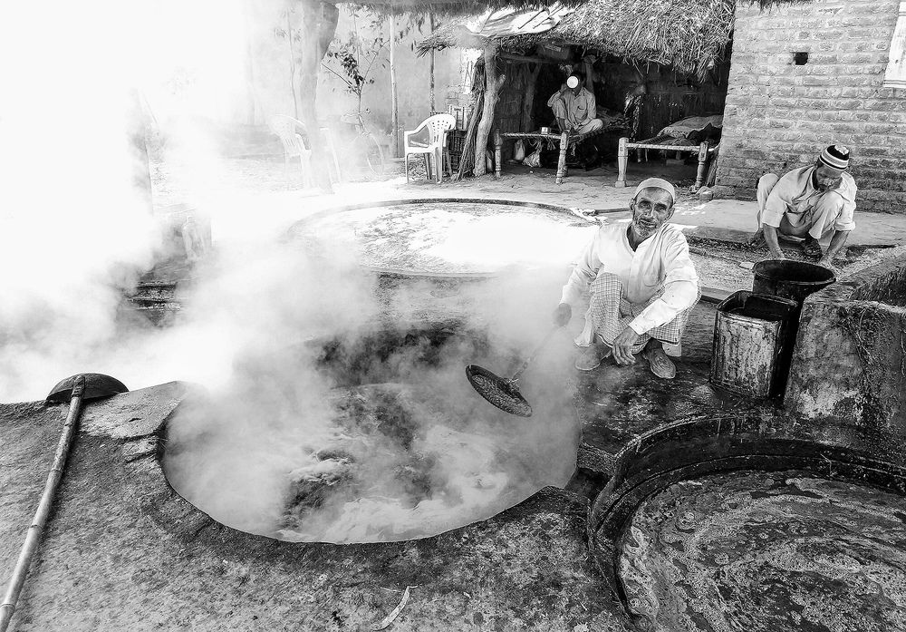 A rustic jaggery maker