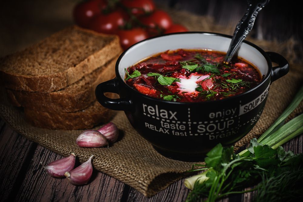 Борщ в стиле рустик