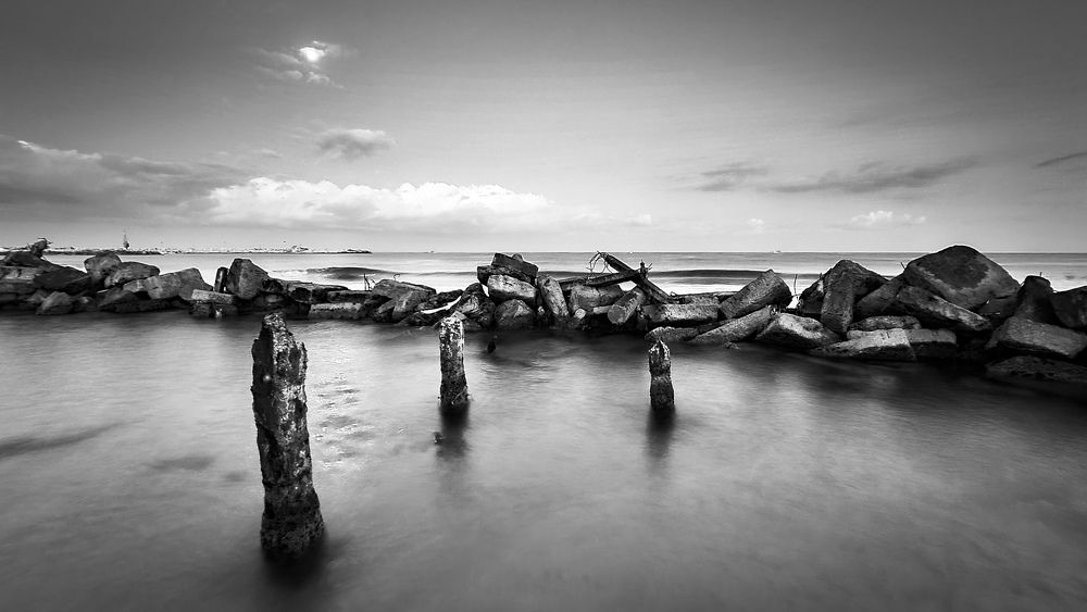 Black and white landscape