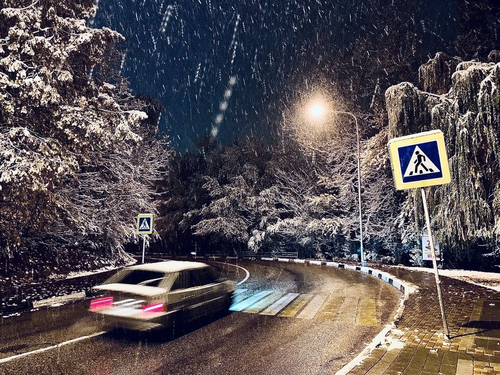 Редкий снег в Кисловодске