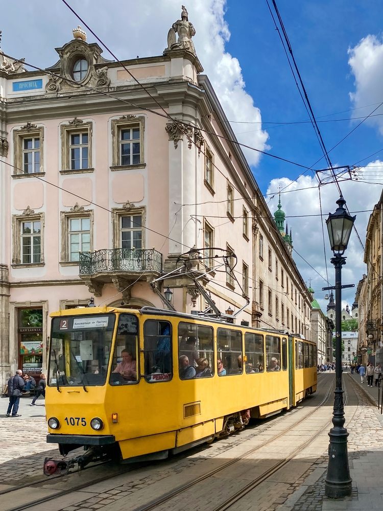 Yellow tram