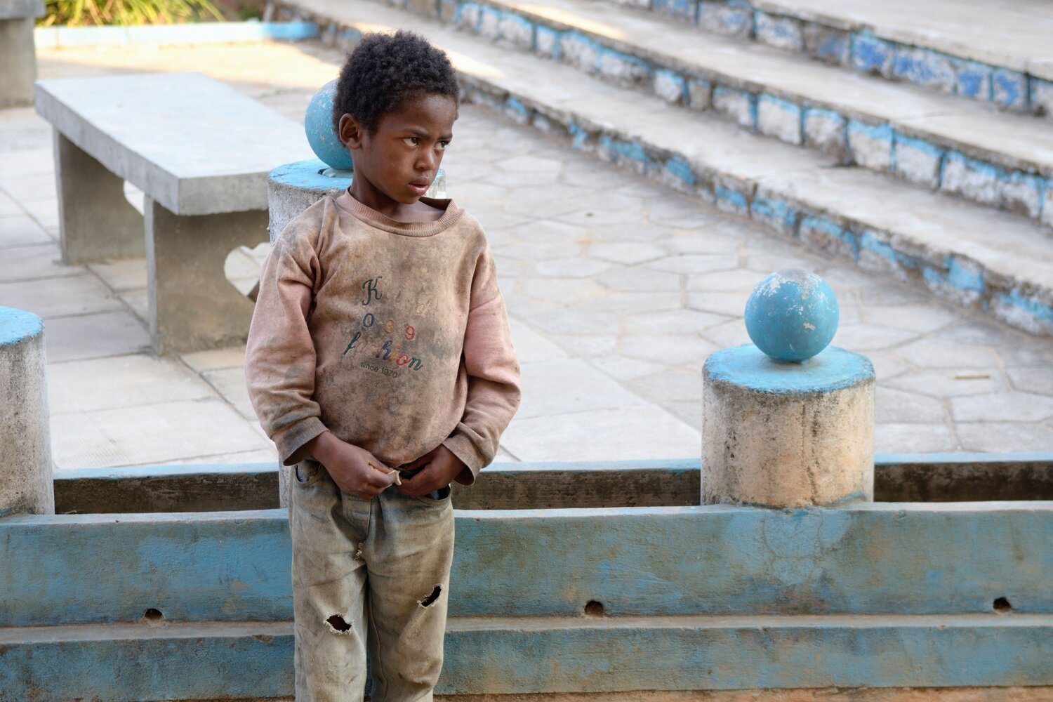 Kid with look of adult on Madagascar