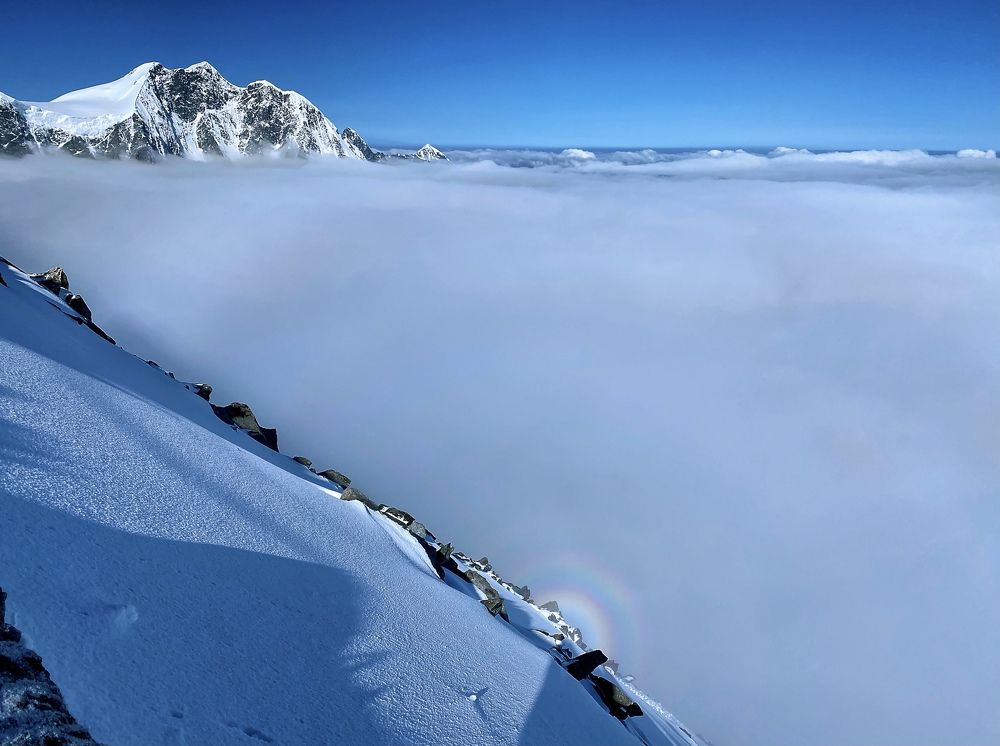 Rainbow on the way to the top of the mountain