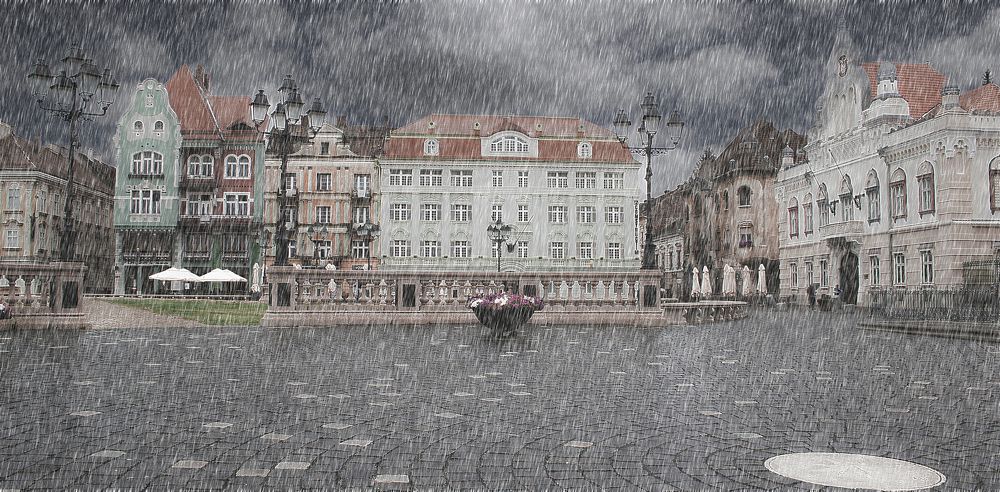 Timisoara in the rain
