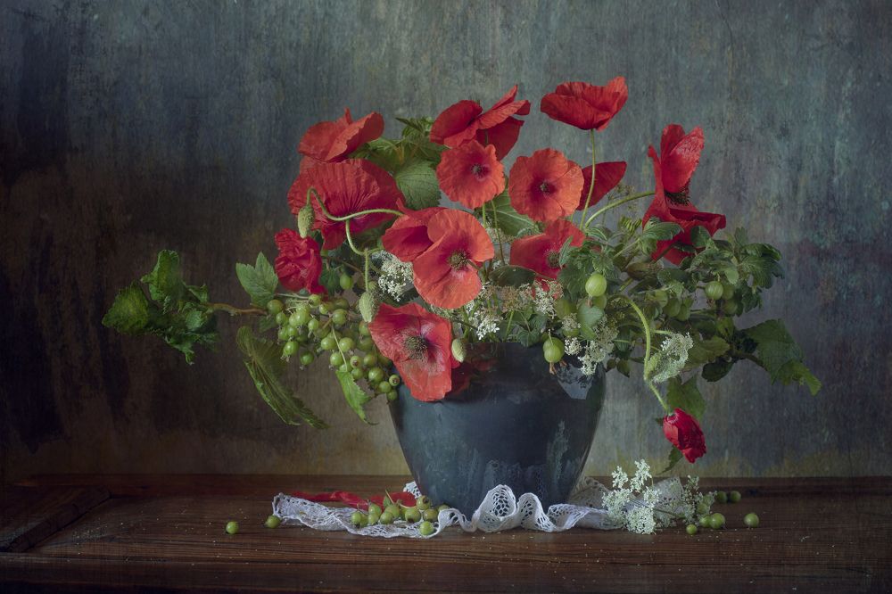 Still life with poppies