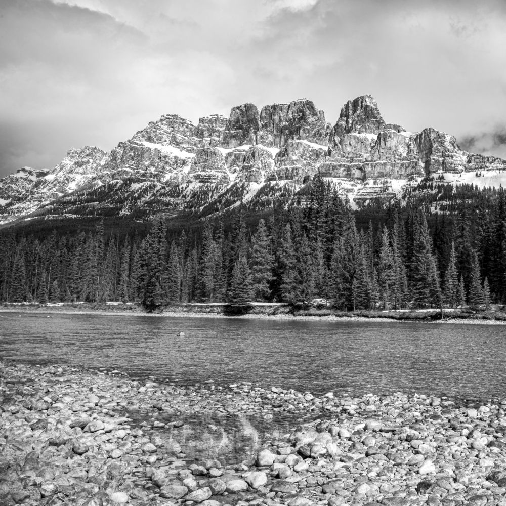 Castle Mountain and Bow River