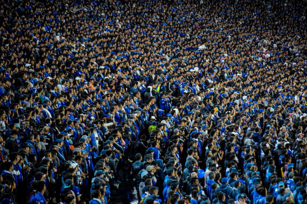Fans during a final game in Bogotá, Colombia