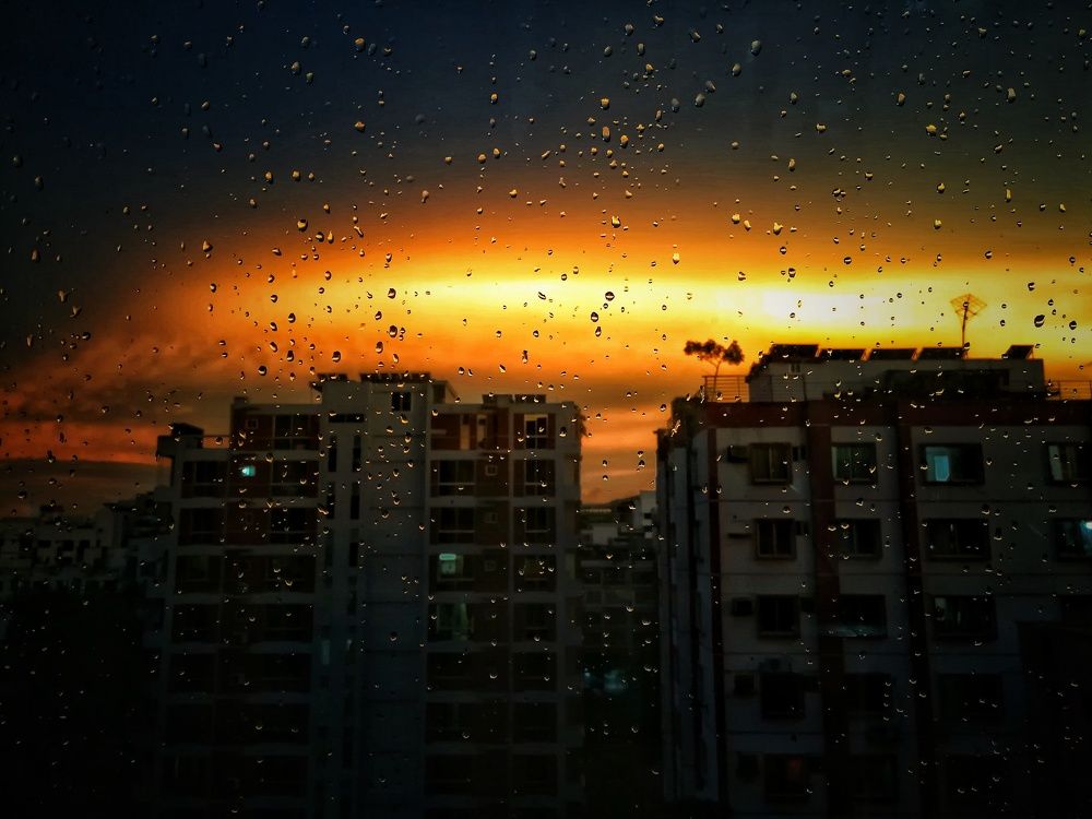 Rain & the sunset