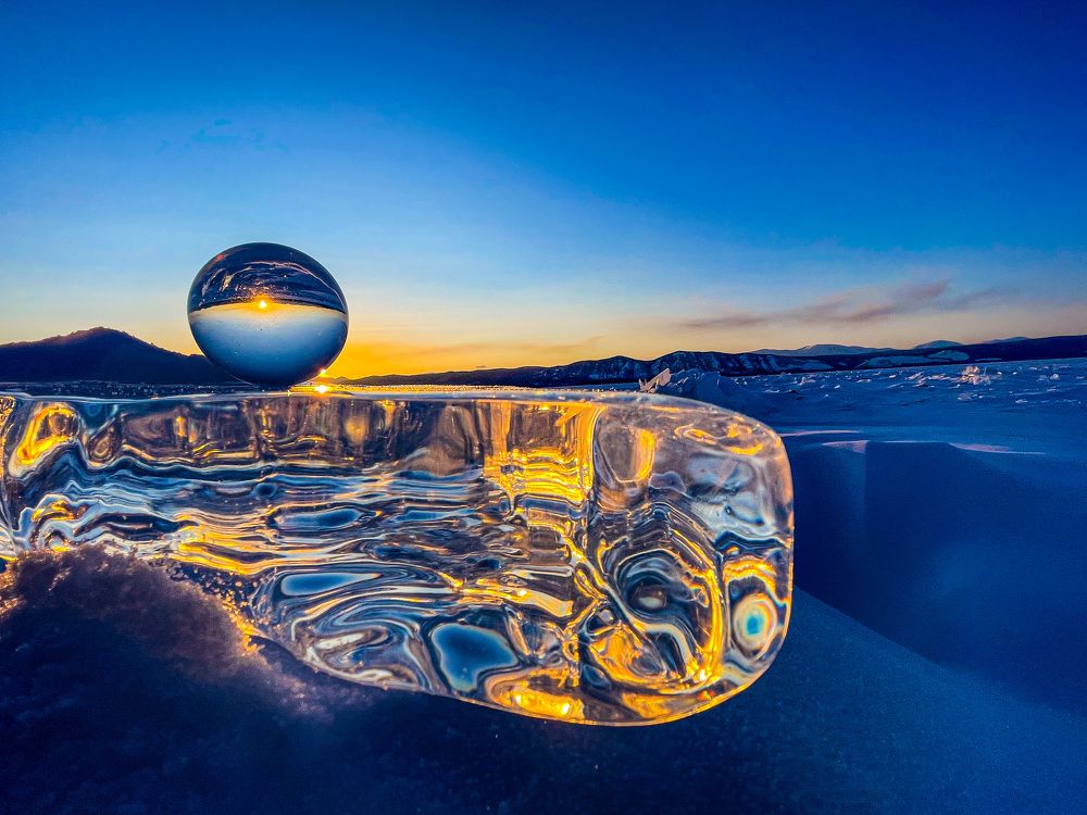 Зимний Байкальский закат