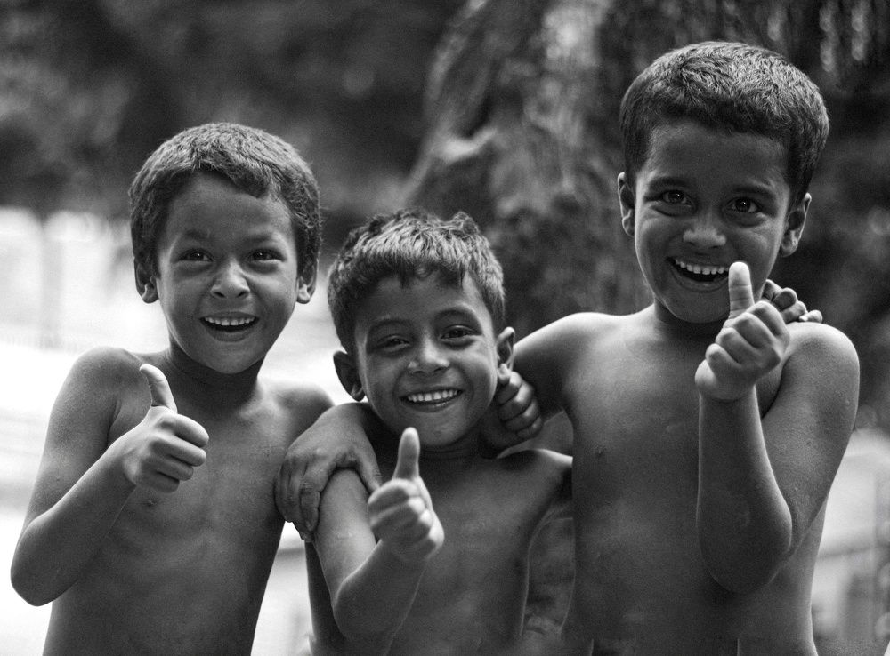 Three smiles together