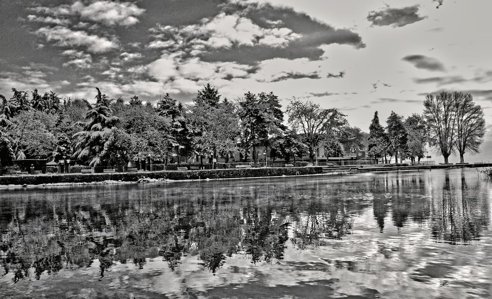 View of the outflow of the river Crn Drim in Struga.