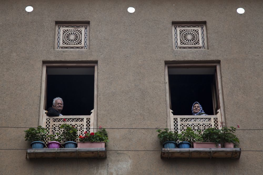 Old wife and husband