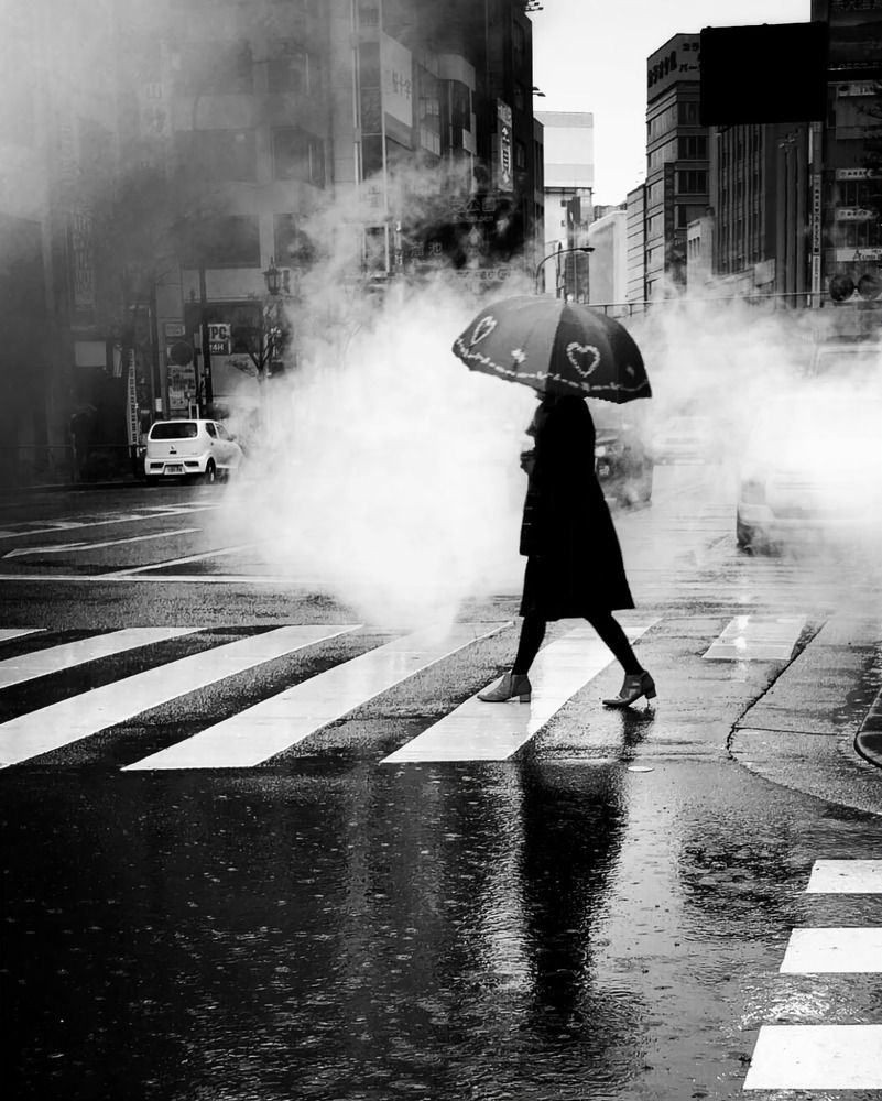 Rainy day in Tokyo city