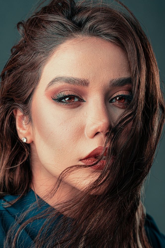 Attractive eyes of a face