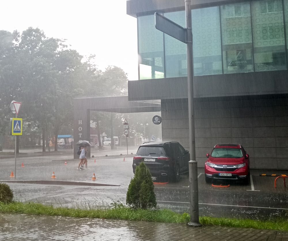 Rainy street of Mogilev