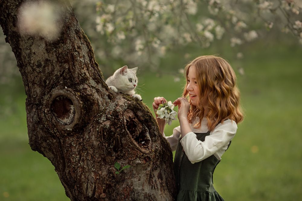 Девочка и кошка