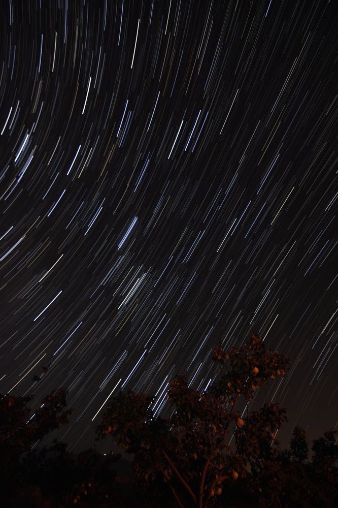A beautiful view of the trail of stars