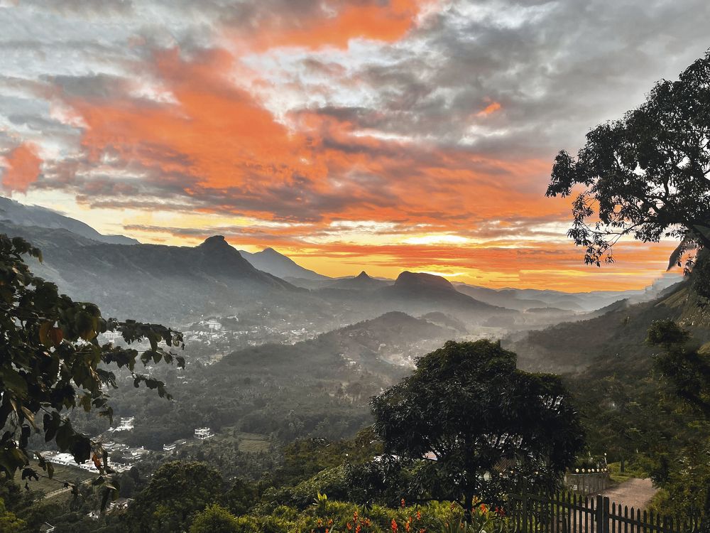 Misty Mountains During a Golden Sunrise