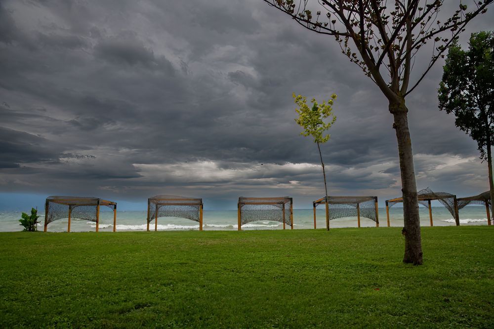 storm clouds at a lake