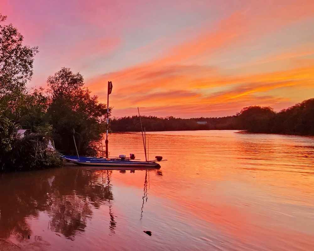 Sunset reflection on the river