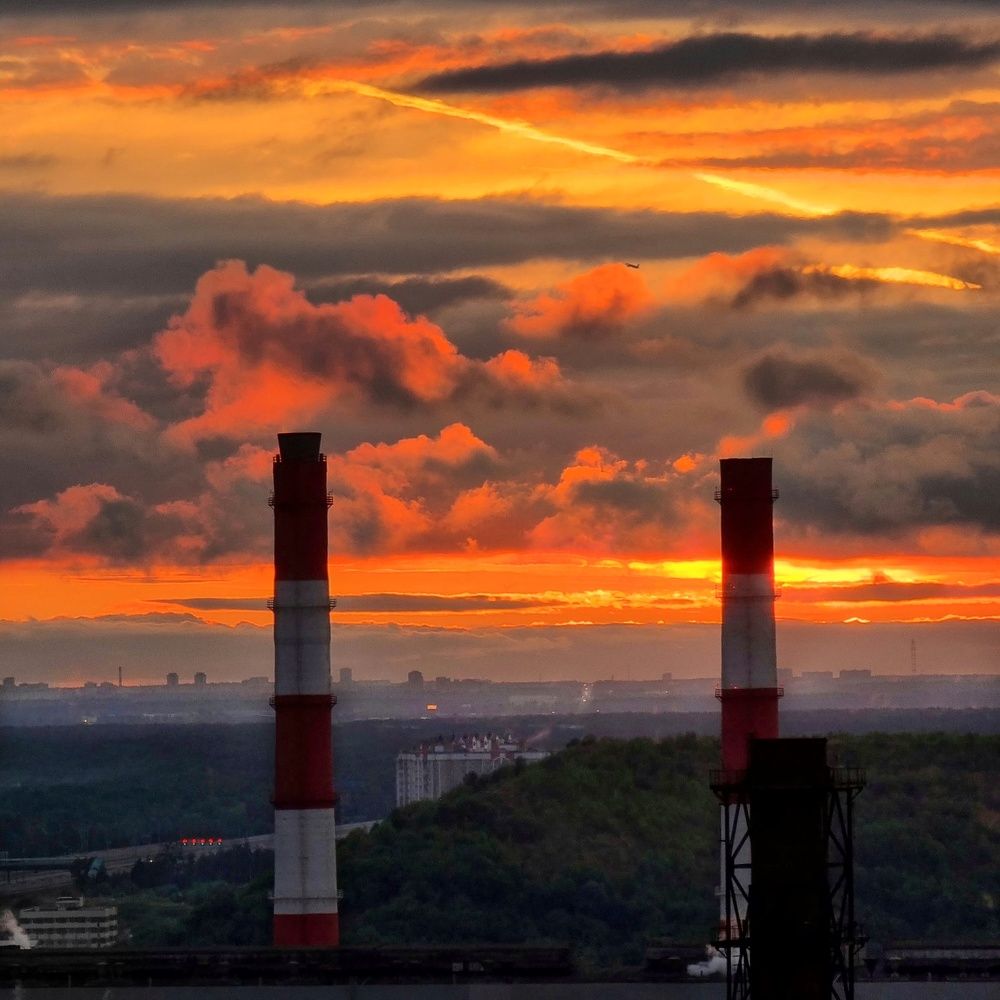 Закат в городе