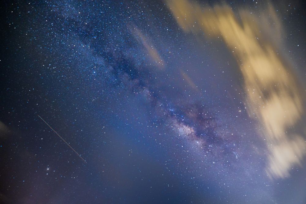 Milky-way with dancing clouds
