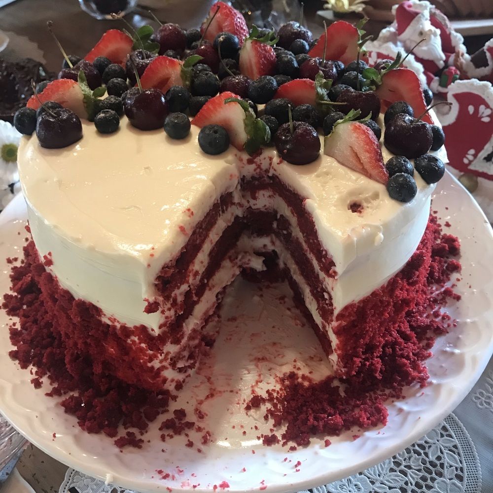 Torta com frutas vermelhas