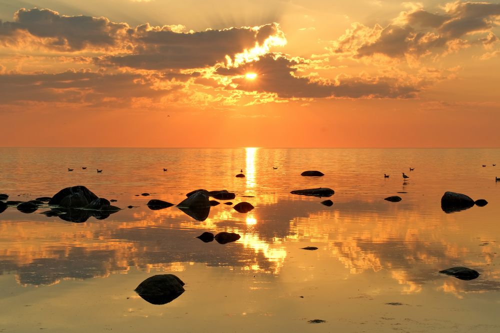 Sunset over Baltic sea