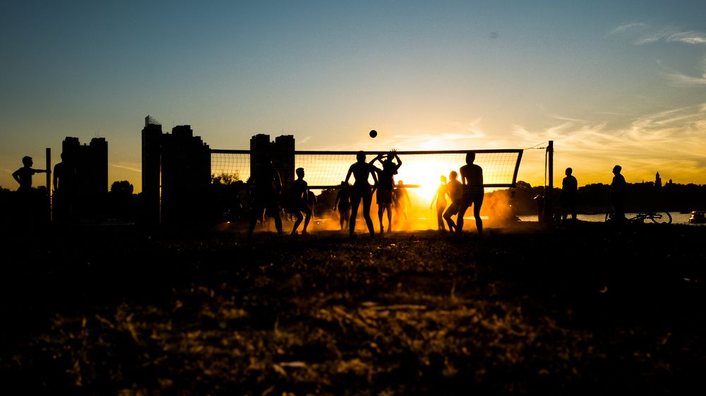Sunset beach volleyball