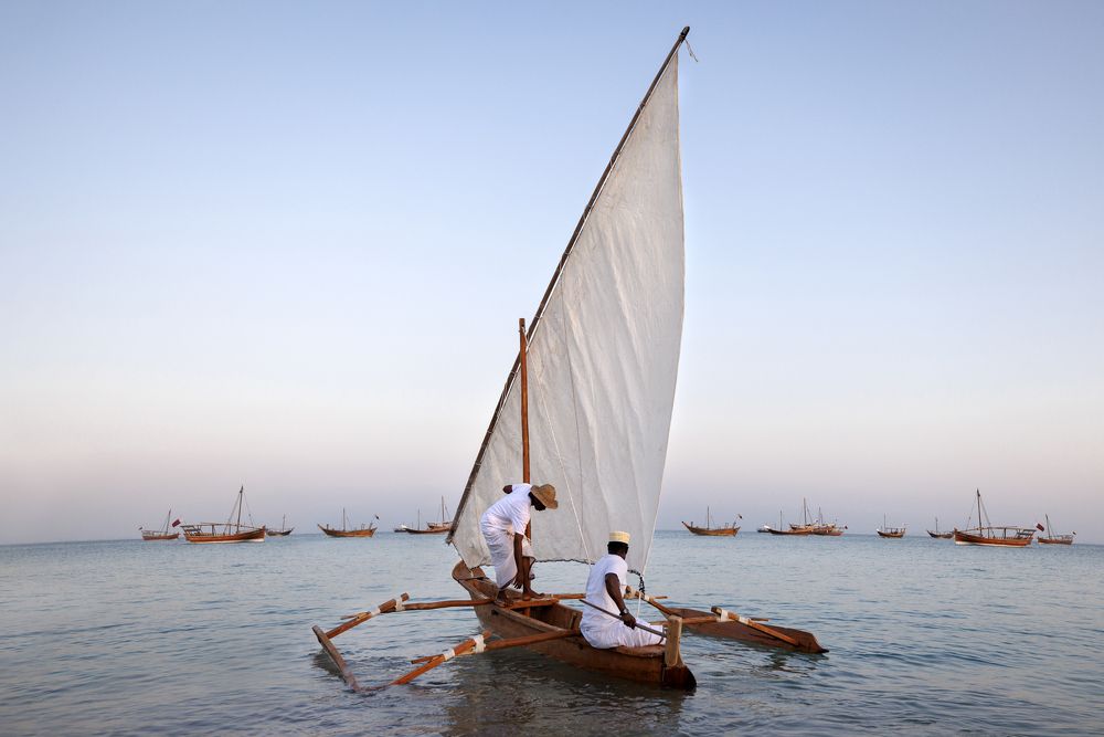 Local sailors in Doha