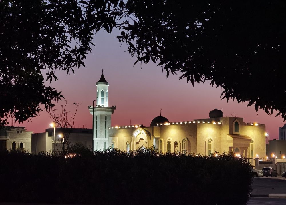 sunset and mosque