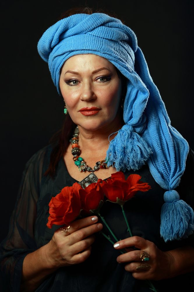 Дама с цветами