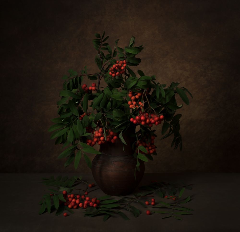 Рябина в кувшине