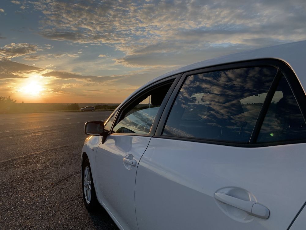 Закат по дороге в деревню