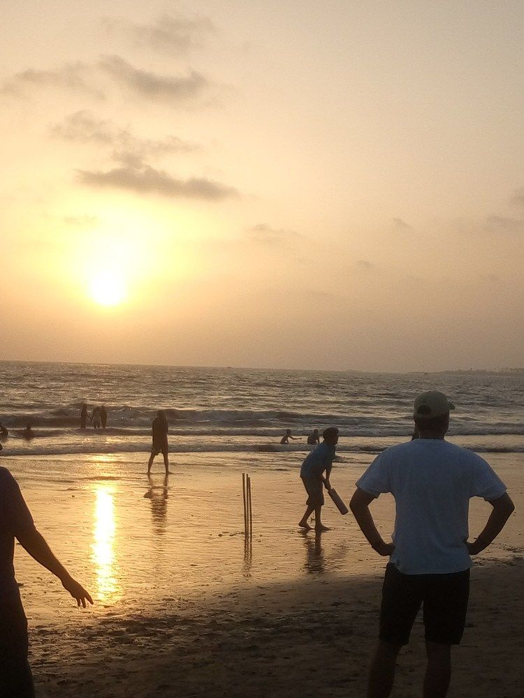 Beach Cricket at Sunset